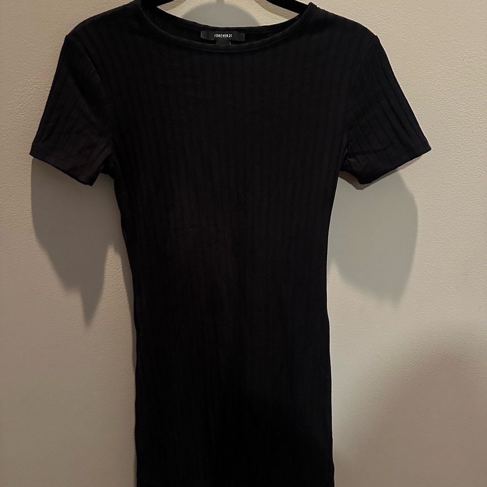 Black Ribbed Women's Dress